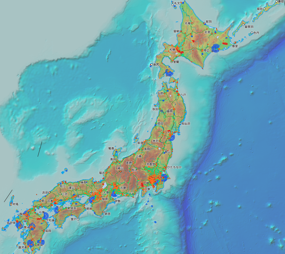 日本全国の飛行関連エリアを確認できるSORA GATE MAPの地図